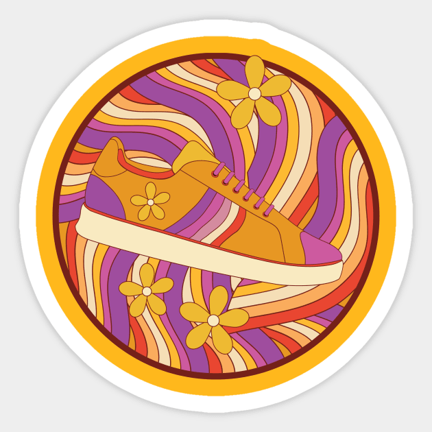 Psychedelic Sneaker Sticker by InkyArt